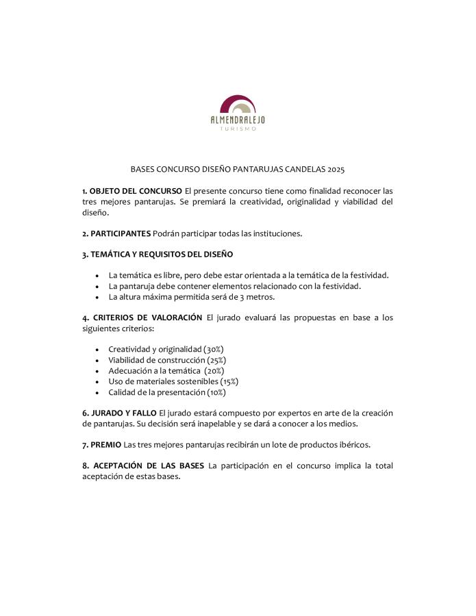 BASES CONCURSO PANTARUJAS LAS CANDELAS 2026