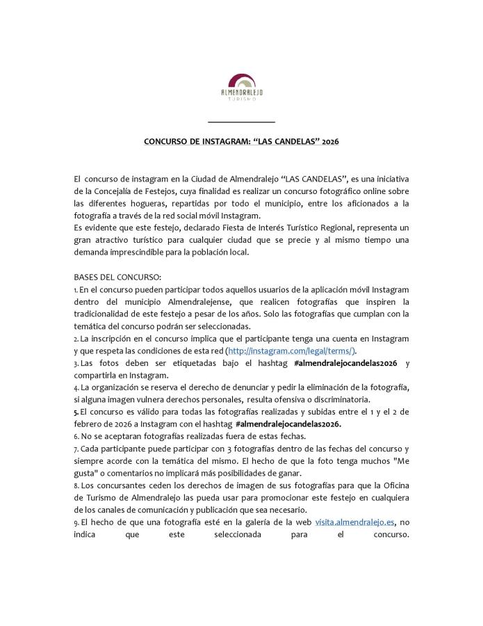 BASES CONCURSO INSTAGRAM CANDELAS 2026